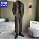 Romon Woolen Suit Men's Autumn and Winter Thick Plus Suit Suit Soft Fabric New Double-Breasted Dark Gray (Suit + Pants) XL (140Jin Jin is equal to 0.5kg -160Jin Jin is equal to 0.5kg)