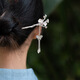 Twelve Flower God Hairpin 925 Silver Hairpin Women's Ancient Style Chinese Cheongsam Hanfu Hairpin Butterfly Tassel Hairpin October Hibiscus Gift Box
