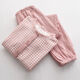 Langsha Gaze -Pyjamas für Frauen im Frühjahr und Herbst Sommer Reine Baumwolle Langarm Hosen Lose dünne Kragen ohne Kragenklimaanlagen Home -Kleidungsstück Y2601 Pink Round Neck Langarm M (80100jin [Jin gleich 0,5 kg]))