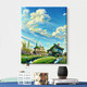 Long time no see digital oil painting diy hand-painted graffiti acrylic oil painting summer green landscape painting coloring handmade decorative painting