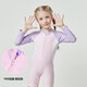 Xishiwei children's swimsuit girls new sun protection quick-drying long-sleeved one-piece beach vacation sports swimwear for children and girls long-sleeved one-piece swimsuit 140 recommended height 125-135CM