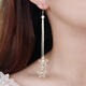 Han Shengsheng S925 Pendientes de aguja de plata Pendientes Año Nuevo Temperamento Versátiles Versátiles Pendientes largos Pendientes de moda