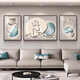 
Aohan Light Luxury Living Room Decoration Painting Abstract Triptych Modern Simple Sofa Background Wall Hanging Painting Wall Atmospheric Wall Wall Painting JD14079 Left and left 40*60 80*60 Crystal porcelain diamond-inlaid aluminum alloy black frame