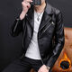 Chaqueta de cuero para hombres yimuqi 2024 Nuevo chaqueta para hombres de alta gama Spring y chaqueta de cuero de otoño al estilo coreano MotorcLe de solapa de moda 691 Black M