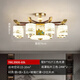 
Heliang new Chinese chandeliers living room lamps, all copper solid wood, high-end villa duplex building hall headlights, dining room Chinese style 9906 Qianlijiangshan-copper+wood+iron+jade-8 heads