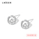 Lnieer999 Pure Silver Ear Hole Earrings Women's Möbius Ring Earrings 2025 New Hot Style Earrings High-end Earrings Möbius Earrings 999 Pure Silver