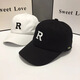 Levison Hat Men's Baseball Cap Spring and Summer Sun Hat Korean Style Fashion Street Brand Women's Sun Hat R Letter Peaked Hat R White Adjustable