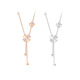 RHM four-leaf clover necklace women's S999 sterling silver light luxury tassel pendant high-end clavicle chain Valentine's Day gift for girlfriend (Rose Gold A) four-leaf clover necklace + gift box