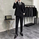 Xinghelai British style double-breasted suit men's suit business casual formal wear groom wedding suit four-piece suit suit + shirt + trousers + black tie XL