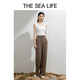 THE SEA LIFE女士休闲裤欧海一生茶色直筒裤女秋冬休闲裤A12027 茶色 L
