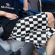 Poum Casual Shorts Men Summer Board Board Plaid Ice Silk Pantalon Straight Men Hong Kong Style lâche Pantalon à cinq points Men JFFS-684 Black M [94-110JIN [Jin est égal à 0,5 kg]]]