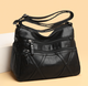 Light og new leather mother bag women's soft leather one-shoulder crossbody bag large capacity simple middle-aged women's bag k686 retro black