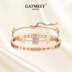 Gatmeet Roman Numerals Bracelets empilés incrustés de zirconium Slim Light Light Luxury Niche Ancient Name Bracelet Birthday Gift For Girlfriend