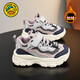 G.Duckkids Little Yellow Ente Offizielle echte Mädchen zweite Baumwollschuhe Winter plus Samtschuhe Mädchen Dad Schuhe Casual Children's Sports Schuhe 6167 Khaki (Leder -Single -Schuhe) 34 Innere Länge ungefähr 21,3 cm