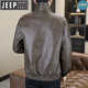 JEEP SPIRIT fake two-piece leather jacket men's fur one-piece plus velvet thickened jacket Pishuai 2025 new winter motorcycle leather jacket 98815 coffee color 4XL about 170-190Jin Jin equals 0.5 kg can be worn