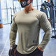 Lutielang sports long-sleeved fitness clothes T-shirt bottoming shirt men's elastic quick-drying muscle training running top white M
