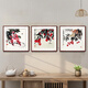 Zi Teng Suixuan Qi Baishi decorative painting new Chinese style living room background wall hanging painting bedroom dining room restaurant ink shrimp mural ink shrimp 40*40cm mahogany color solid wood frame