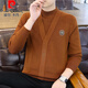 Pierre Cardin (Pierre Cardin) spring and autumn holiday two-piece half-turtleneck sweater for men Korean style high-end pullover mid-collar knitted bottoming sweater autumn coat 747 brown M 90-110Jin Jin is equal to 0.5 kg
