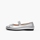 Bata ballet shoes 2024 autumn commuter sheepskin single shoes AXF47CQ4 silver 36
