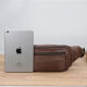 Cool kangaroo waist bag men's genuine leather cowhide multifunctional large capacity oblique crossing construction site work running waist new mobile phone bag 866 gray