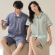 Modal couple pajamas for women in summer pure cotton short-sleeved men's trousers cardigan men's large size cotton summer home clothing set 01N12703 women 01N12803 men women-L