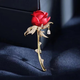 Mrs win 2025 new style red rose temperament brooch women's suit accessories brooch flower corsage atmospheric clothing accessories rose bright red