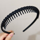 Zuoou face wash headband for women 2025 new simple black twist headband with teeth anti-slip crushing hair artifact hairpin hair bundle black twist headband