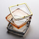 Manwei household windproof ashtray office business ashtray creative personality living room small simple glass ashtray bedroom anti-fly ash amber + transparent