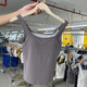 Beautiful straps, chest pads, square collar, versatile short vest for women, sleeveless suspenders, anti-exposure bottoming, inner top, short white S