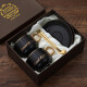 Zhi Shu Light Luxury Coffee Cup Female Couple Coffee Cup Exquisite Set Design Sensational Afternoon Tea Mug Gold Handle Green 2 Cups 2 Round Saucers 2 Spoons (Gift Box)
