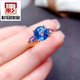 Shanguan natural Swiss blue topaz ring for women 925 silver light luxury fashion niche sapphire ring for girlfriend Mo natural white gold topaz + tanzanite ring