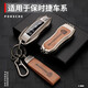 创勋（CHUANGXUN）适用保时捷卡宴钥匙套718卡曼macan玛卡帕拉梅拉扣taycan包911壳 保时捷A款 枪色.棕皮+棕色扣带 .