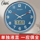 康巴丝（Compas）北欧鹿头创意客厅挂钟表净音挂墙卧室办公挂表简约日历时钟家用石英钟表万年历 C3294恺木白带液显-表盘直径34.5厘米