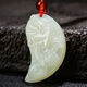 Maibaofang couple's jade pendants, a pair of dragon and phoenix jade pendants, men's and women's Hetian white jade pendants, love tokens with engraving, dragon pendant + phoenix pendant