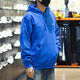 Adidas Sweatshirt Men's Spring and Autumn Triple Leaf Sportswear Knitted Hooded Casual Top Pullover HK9866 Blue Frosted Wire XL