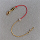Fat Donglai's same style 18k gold thin bracelet single diamond red rope bracelet thin birth year rabbit Korean version plated 1 full red rope gold