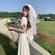 Jingli Jingda [globo de confesión] Velo y matrimonio matrimonio Bride tocado fotos Confession Decoración de velo de velo de los niños