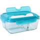 LOCK&LOCK heat-resistant glass fresh-keeping microwaveable refrigerated three-part lunch box for office workers and students fruit lunch box with fork and spoon 1L