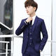 18-year-old teenager high school student adult dress suit boy suit men's suit suit three-piece suit student groom wedding jacket royal blue stripe suit + trousers shirt_tie tie belt XL31_(122-126Jin Jin equals 0.5 kg)