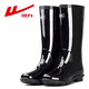 Pull-back rain boots for men, high tube, medium tube, short tube, low-top warm plus velvet cotton rubber shoes, water boots, overshoes, waterproof shoes, rain boots, 838 high tube, single layer 42