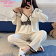 Modal pure desire lace four-season pajamas for women in summer spring and autumn pure cotton three and four-piece set 2025 new home clothing F1-826# vacation flower (three-piece set) M