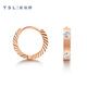 Xie Ruilin (TSL) 18K gold earrings simple and casual geometric earrings BE661-BE663 BE662-two-color car flower