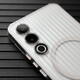 Bunolin Meizu 21 grating striped mobile phone case corrugated skin matte magnetic protective cover three-dimensional suitcase striped all-inclusive lens fine hole translucent hard shell new style for men and women transparent black [frosted striped shell]