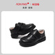 Aokang Kinderschuhe für Jungen Lederschuhe schwarze weiche Sohle Performance-Schuhe Frühling und Herbst Neue Kinder Britisch-Stil Echtes Leather Performance mittelgroße Kinderschuhe