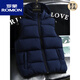 ROMON brand men's detachable hooded vest autumn and winter new trendy outer wear warm thickened down cotton vest men's 2980-military green 3XL 138-150Jin Jin equals 0.5 kg