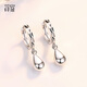 Misu Platinum Earrings for Women Fashionable PT950 Platinum Water Drop Earrings Laser Car Flower Earrings Christmas Gift Large Size 4.4-4.6g + Blue Silk Gift Box