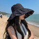 MANQI MEIYA VINYL SONNE SONNE HAT SONNE HAT Frauen Sommergesicht Deckung Sonnenhut UV Fisherman Hut Chinesisches Valentinstag Geschenk Schwarz gleich Größe
