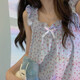 
YIMENGTO Yimen Camel Summer Girls' Desire Cotton Gauze Sweet Cherry Sling Loose Vest Nightgown Home Clothes cx-9272#Cherry Bear 2XL