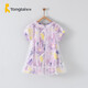 Tongtai summer November-4 years old baby girls short-sleeved dress T32X828N purple 80cm