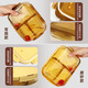 Erstellen von hitzebeständigem Glas Frischwachtbox, Microwave Ofen Special Lunch Box für Büroangestellte, versiegelte Schüssel für Lunchbox, Amber plus 1050+480 ml+Bag+Tabletten